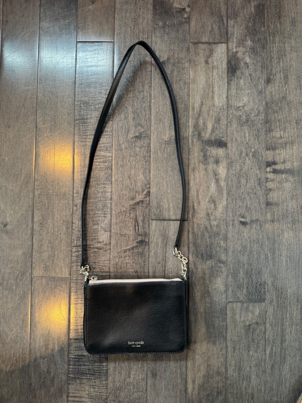 Kate Spade Black Leather Crossbody 8” L x 5.5” W